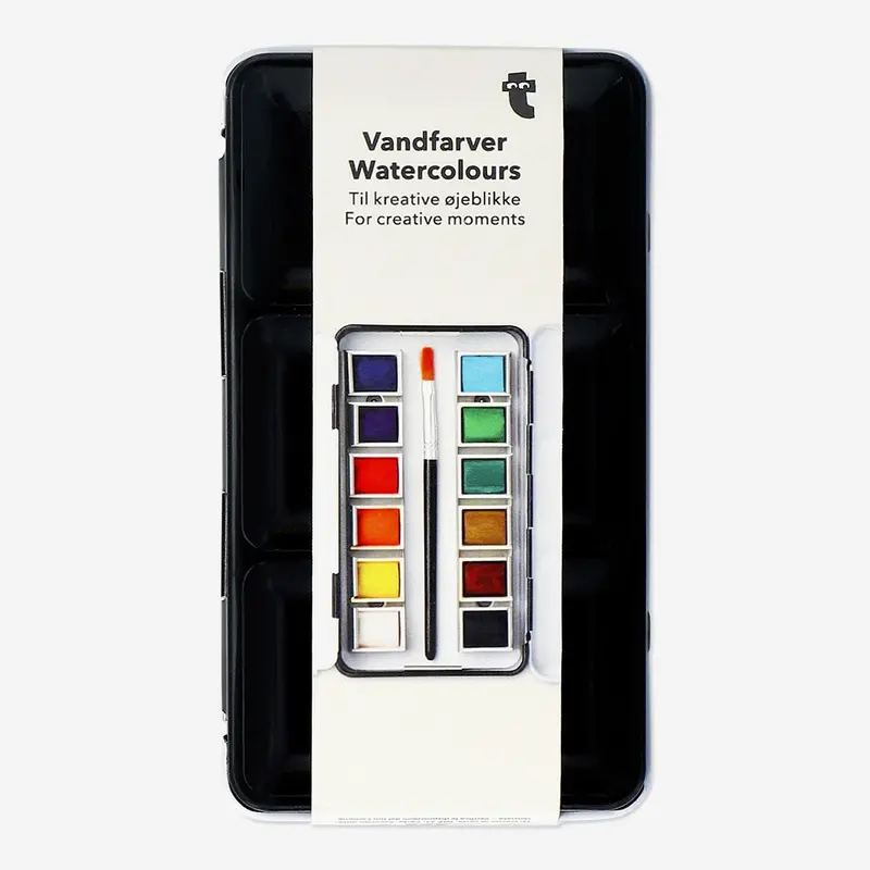 12-Piece Metal-Box Watercolor Paint Set 1