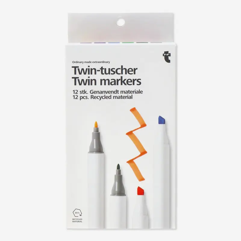 12-Piece Set Of Dual-Tip Colored Markers 1