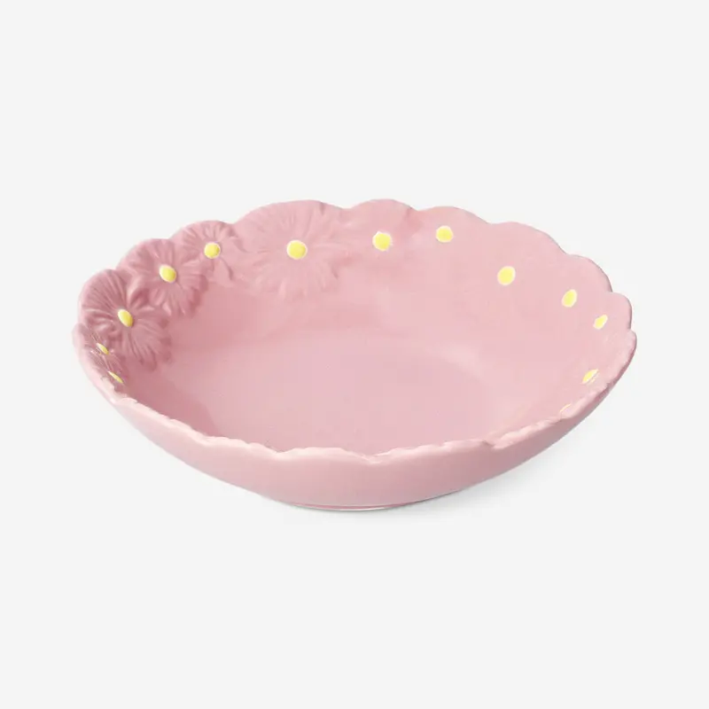 19 Cm Pink Floral Ceramic Bowl 1