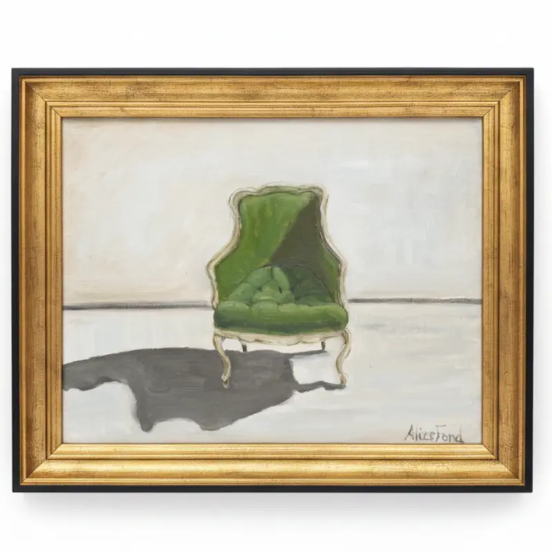 Alice Ford Green Upholstered Accent Chair – Mid-Century Modern Design 1