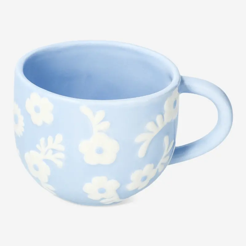 Blue Floral Ceramic Mug (400 Ml) 1
