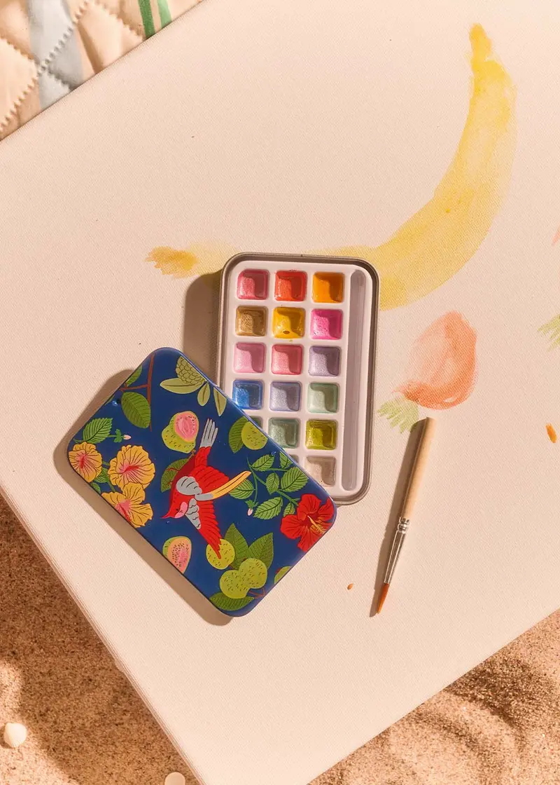 Compact Tin Box Containing Mini Watercolor Paint Set 1