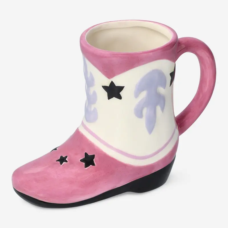 Cowboy Boot-Shaped Ceramic Mug – Whimsical Coffee Or Tea Cup 1