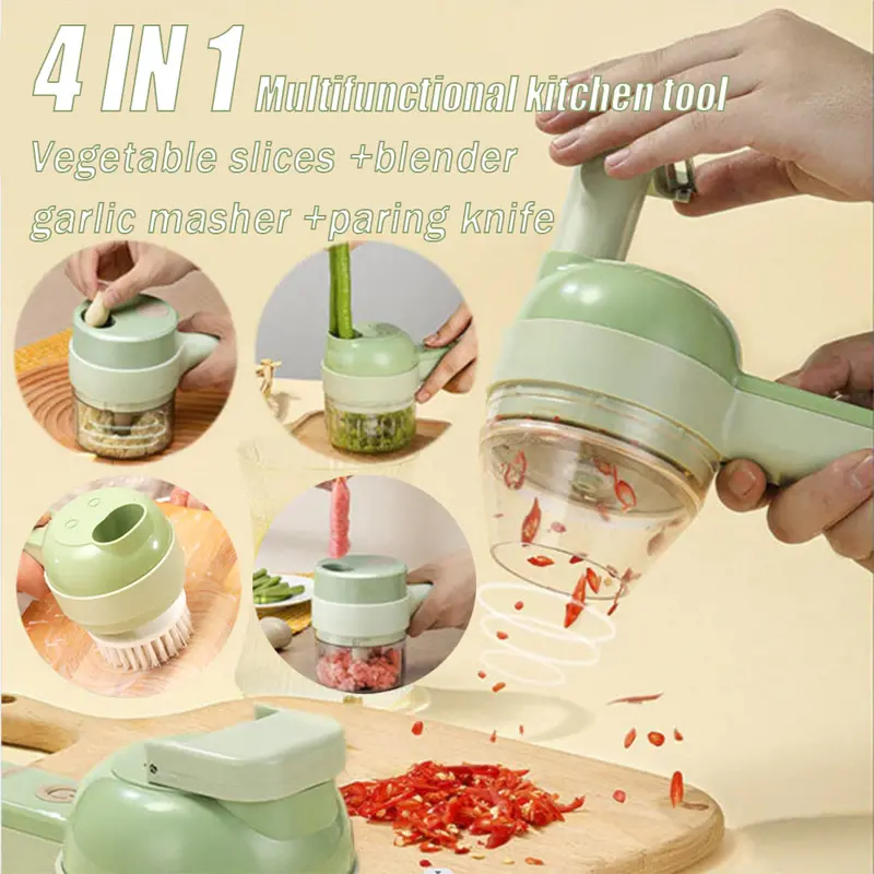 Electric Vegetable Slicer With Stainless Steel Blades – Multi-Use Kitchen Chopper 1