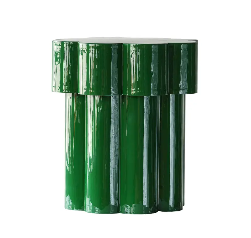 Emerald-Toned Side Table – Compact Wood And Metal Accent Piece 1