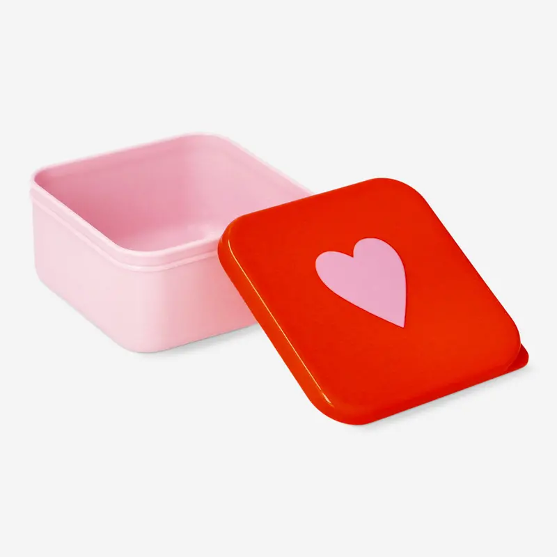 Heart-Embellished Pink Snack Container – 9 Cm Diameter 1