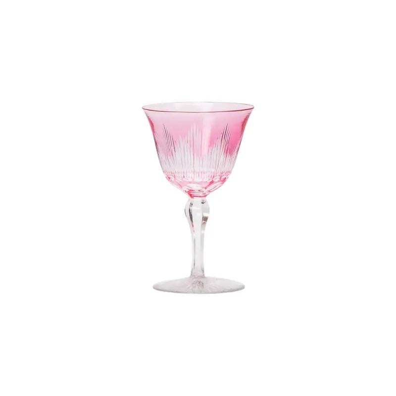Pink Crystal Cordial Glasses – Set Of Nine 1