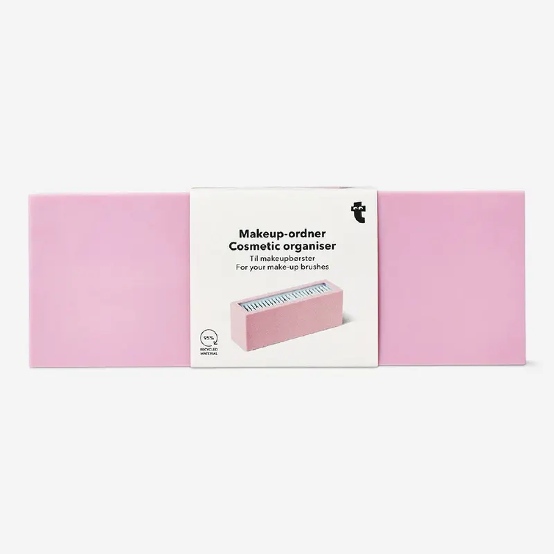 Pink Makeup Brush Organizer – Compact 18.5 × 6.5 Cm Case 1