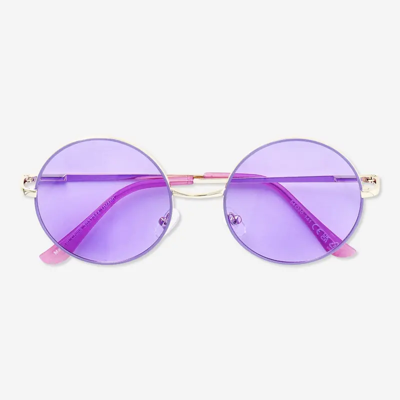 Purple Round Retro-Style Sunglasses 1