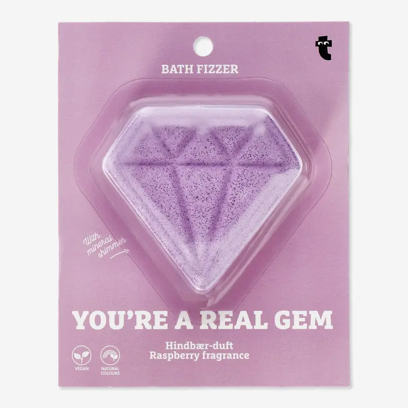 Raspberry-Scented Diamond-Shaped Pink Bath Fizzer 1