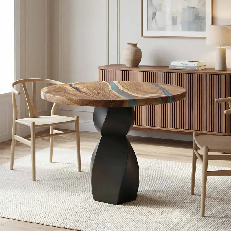 Reinforced Dining Table Pedestal – 28.5" Heavy-Duty Steel Base 1