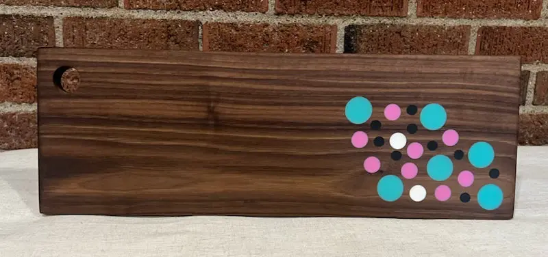 Walnut Serving Tray With Organic Resin River Inlay 1